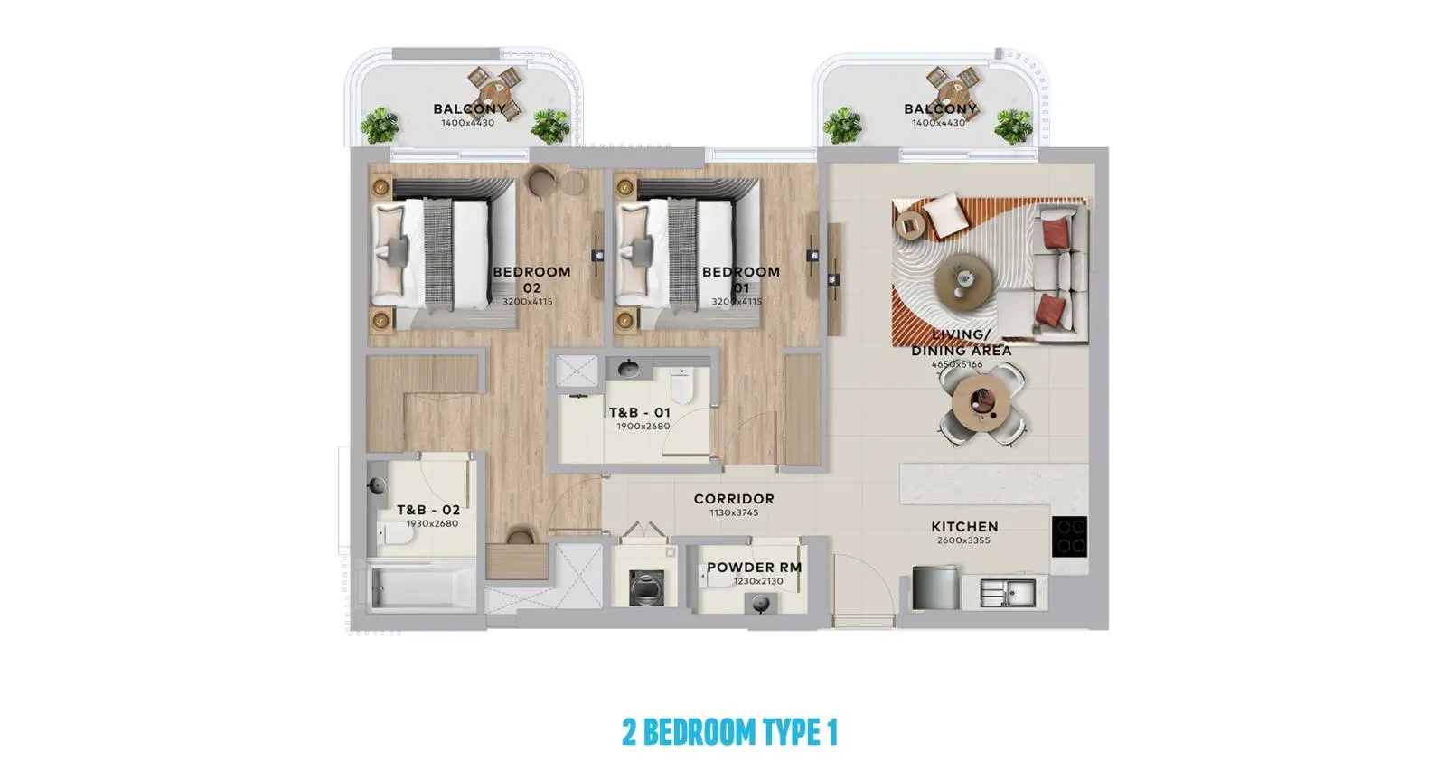 Type 1 floor plan