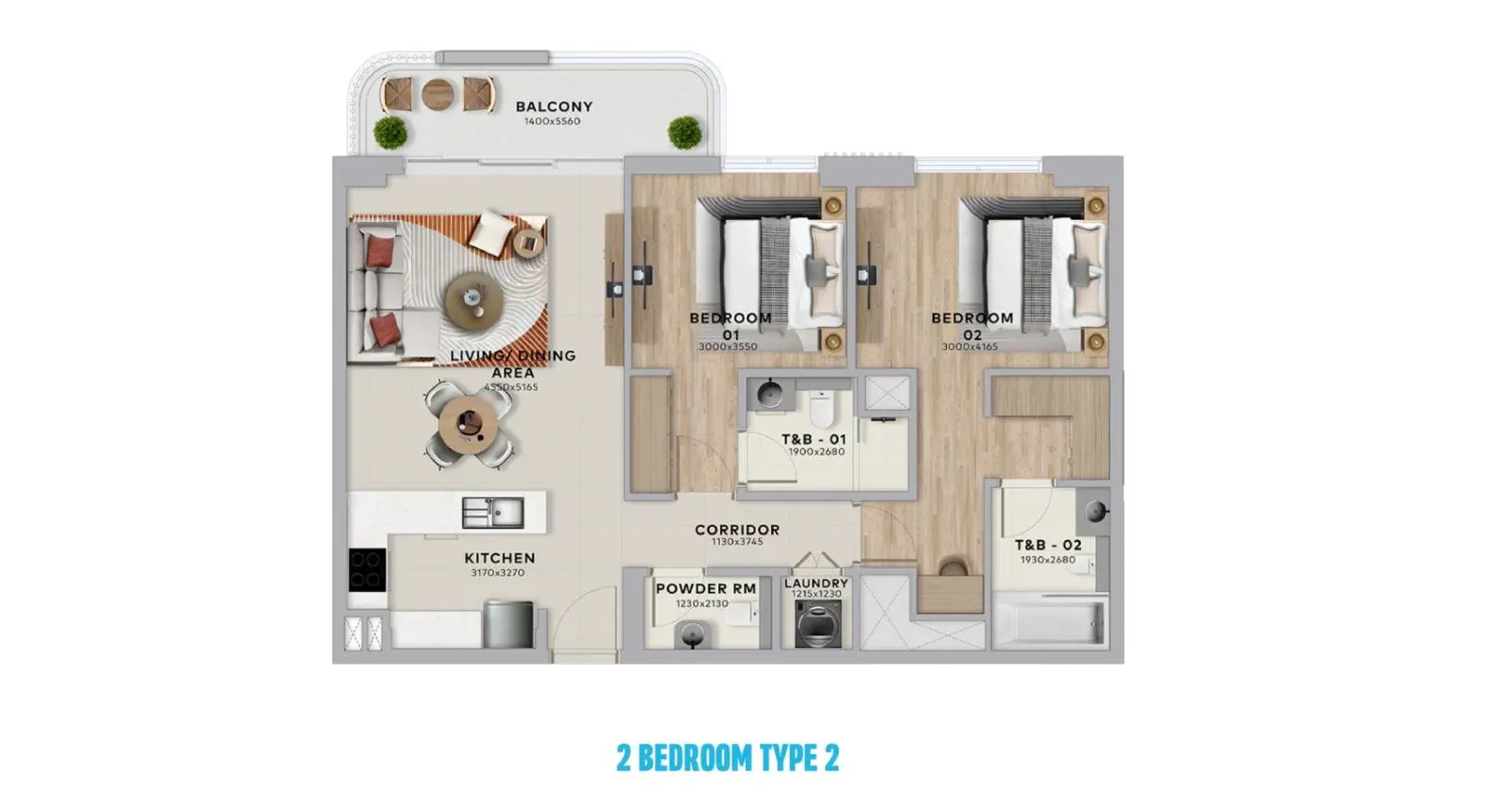 Type 2 floor plan