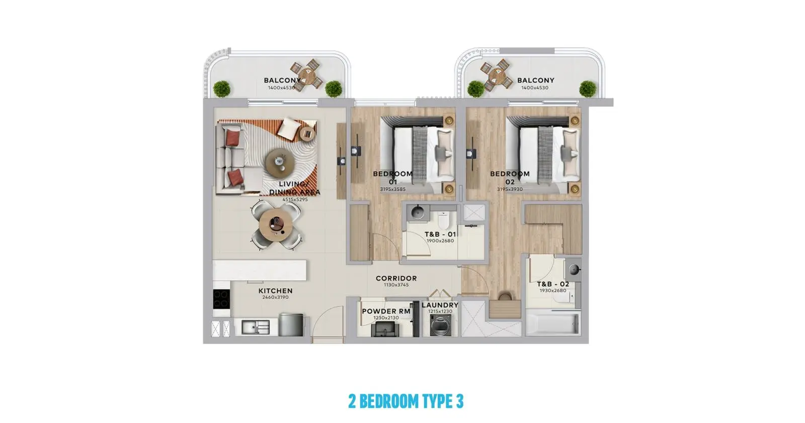 Type 3 floor plan