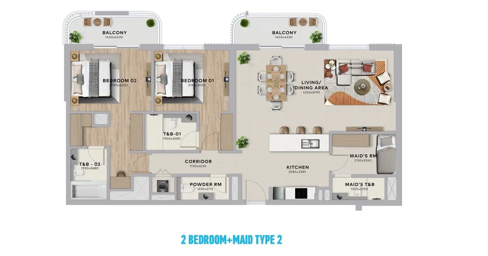Maid Type 2 floor plan