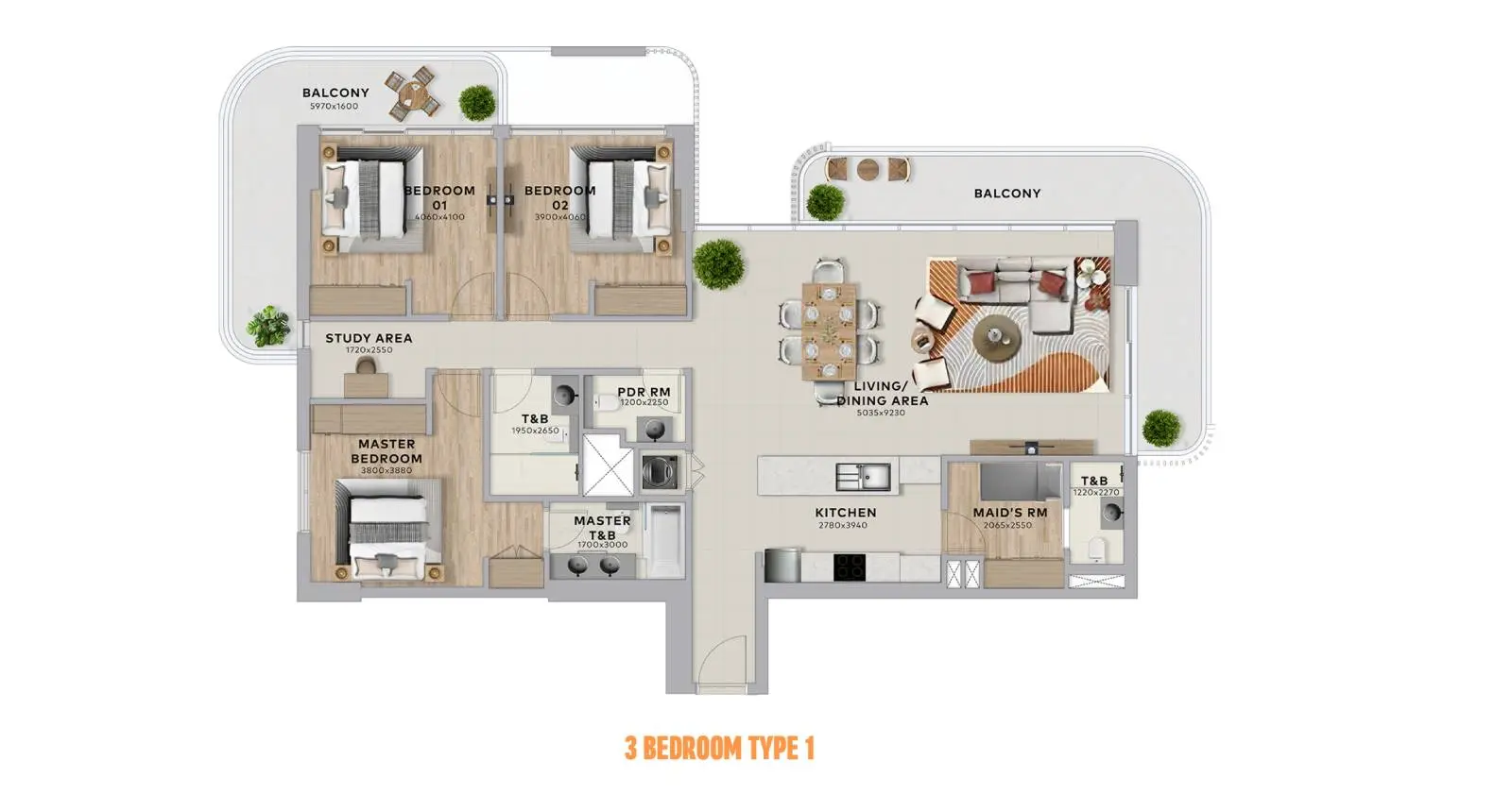 Type 1 floor plan