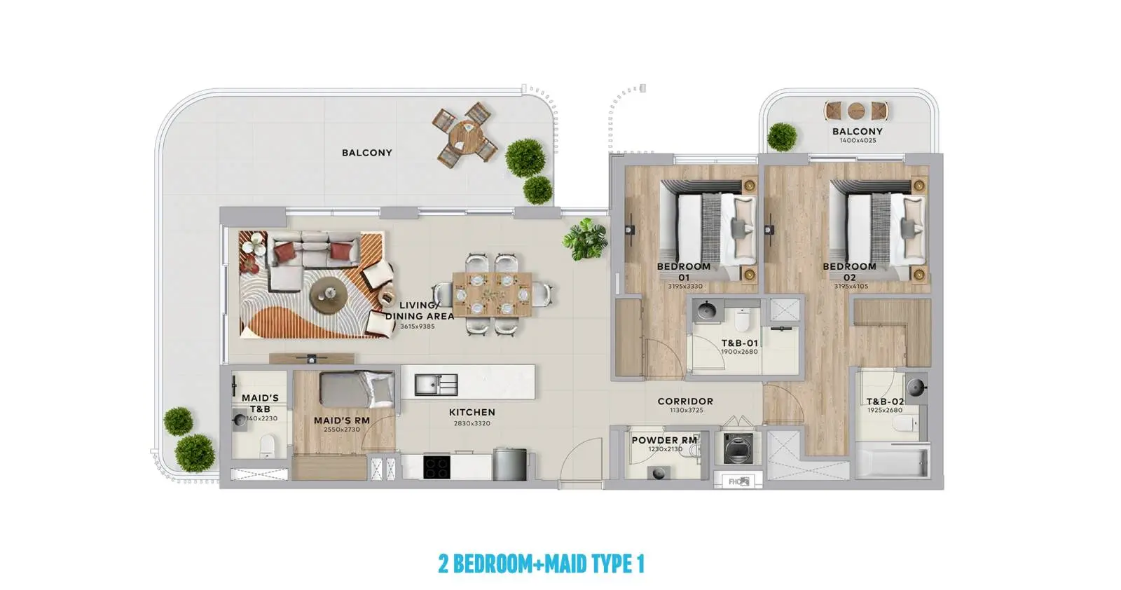 Maid Type 1 floor plan