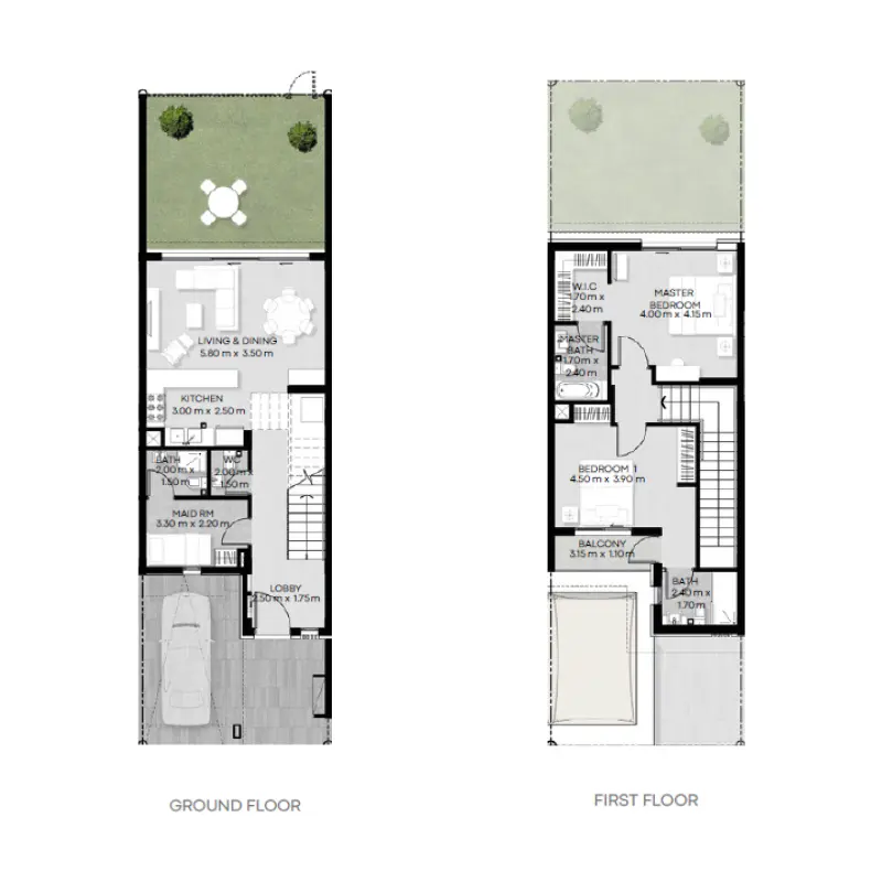 2 bedroom floor plan