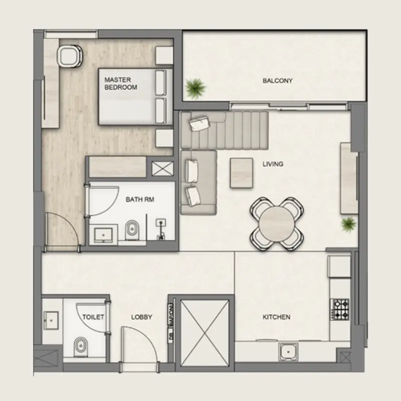 1 bedroom Apartments floor plan