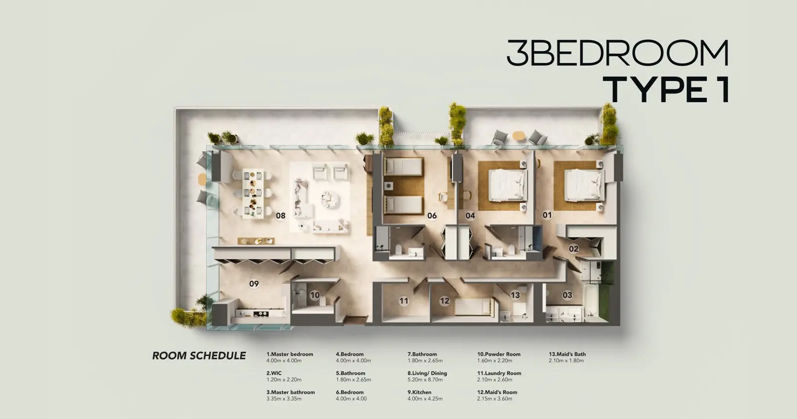 Type 1 floor plan