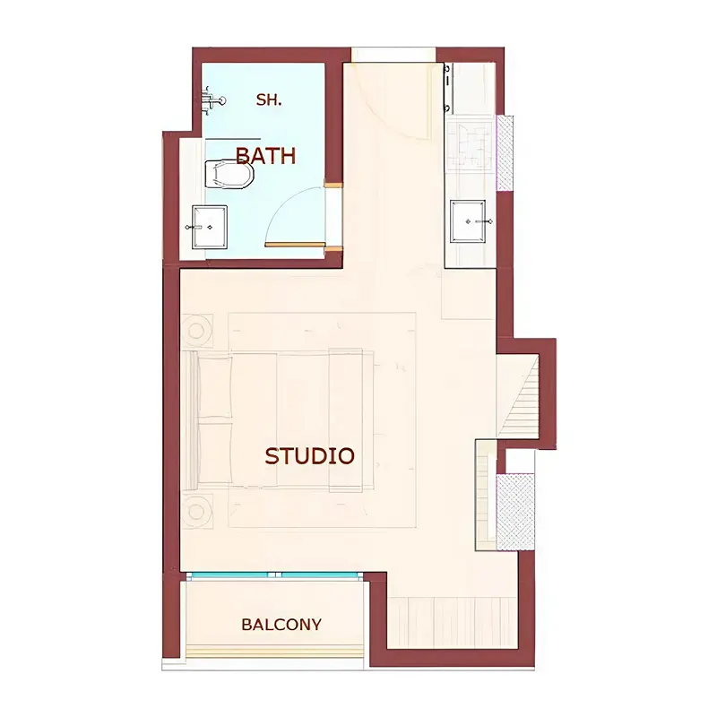 Studio Apartments floor plan