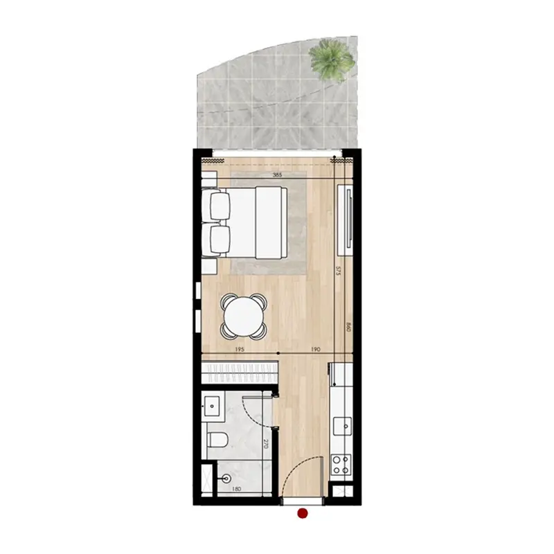 Studio Apartments floor plan