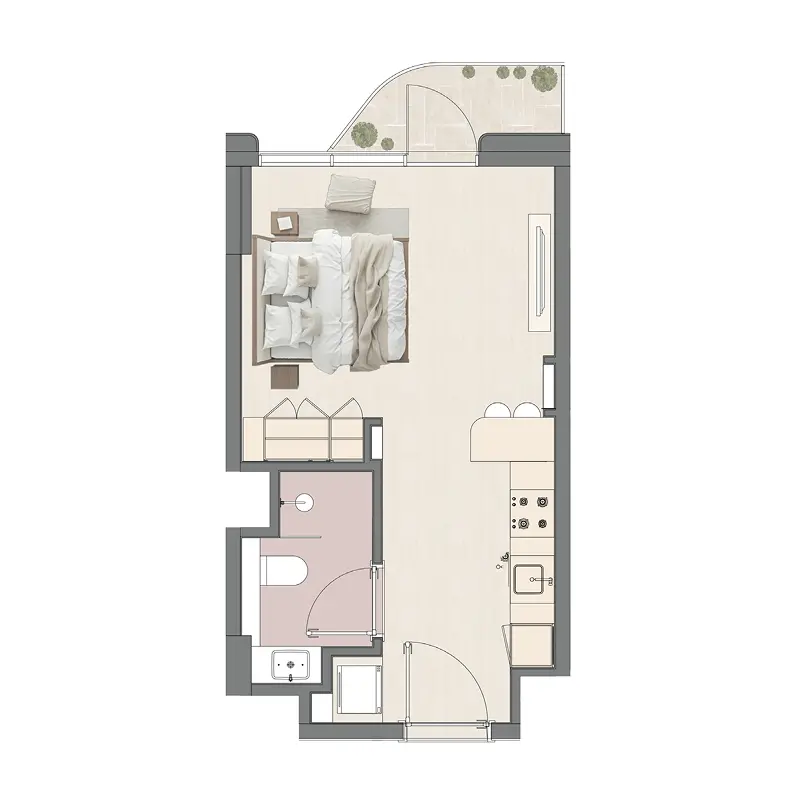 Studio Apartments floor plan