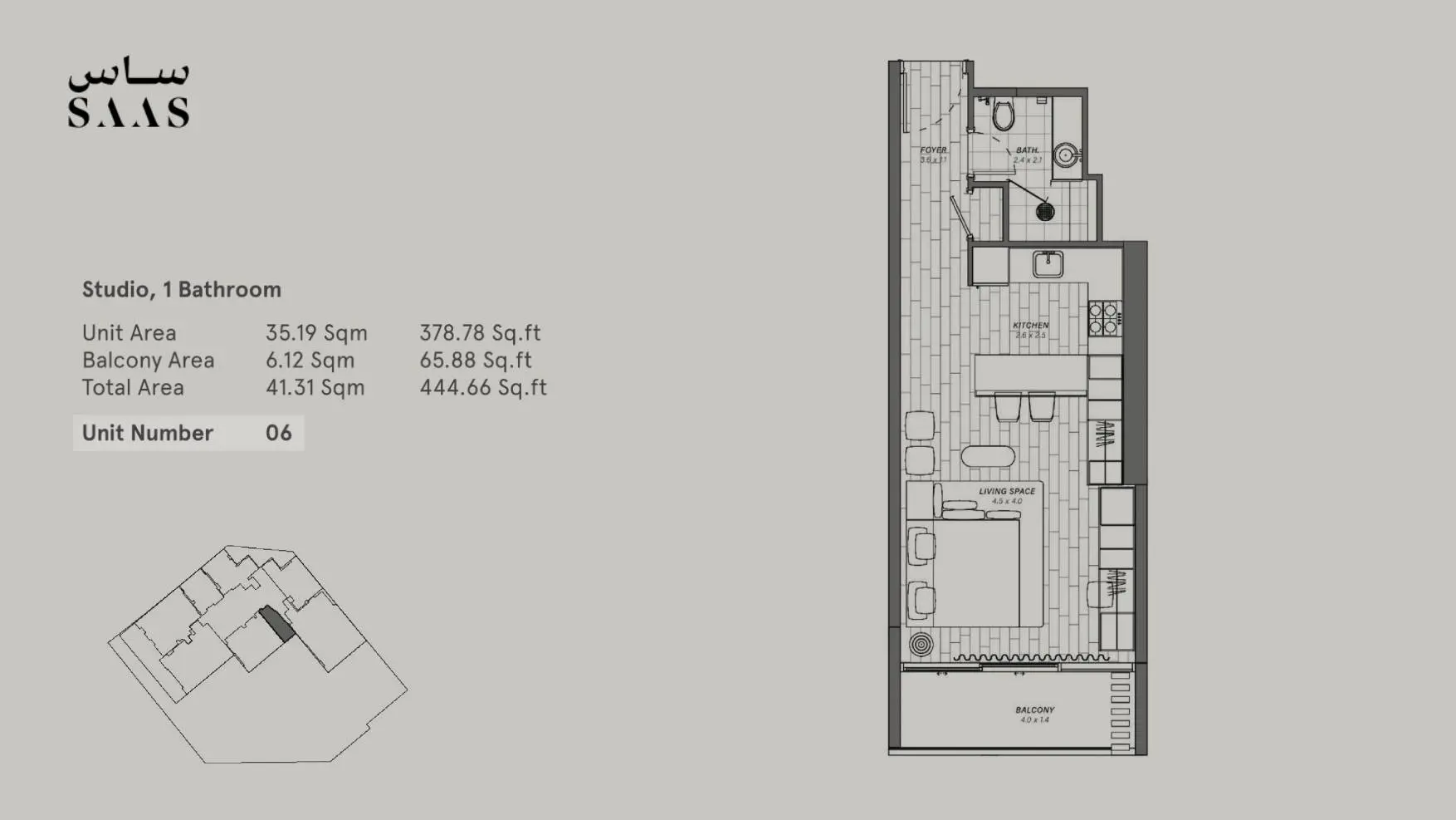 Studio Apartment floor plan