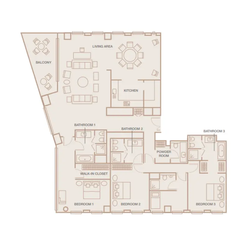 3 bedroom floor plan