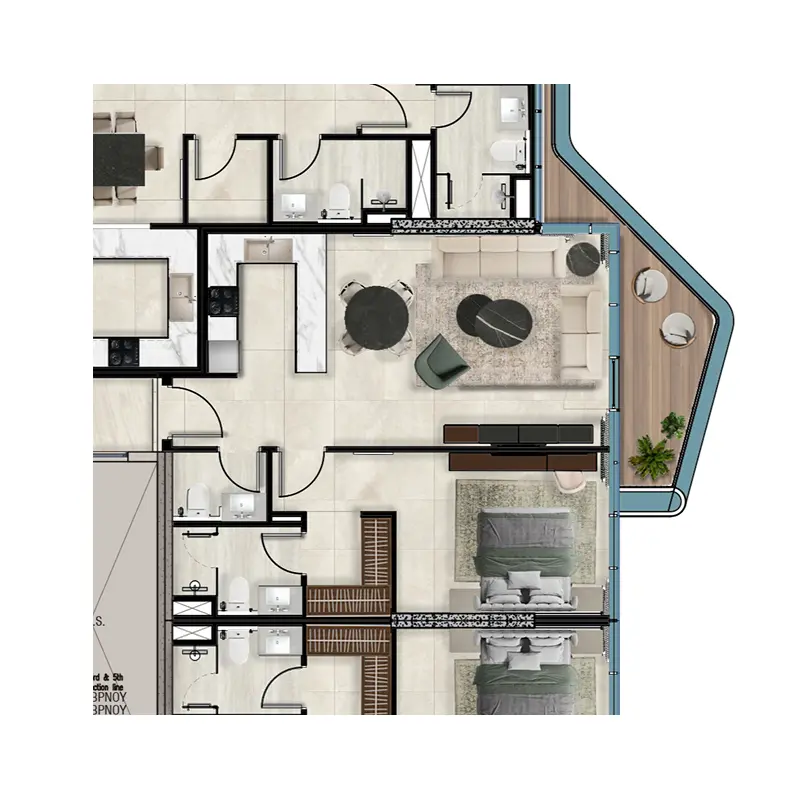 2 bedroom Apartments floor plan