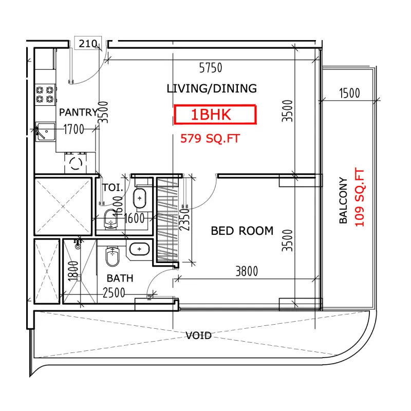 1 bedroom Apartments floor plan