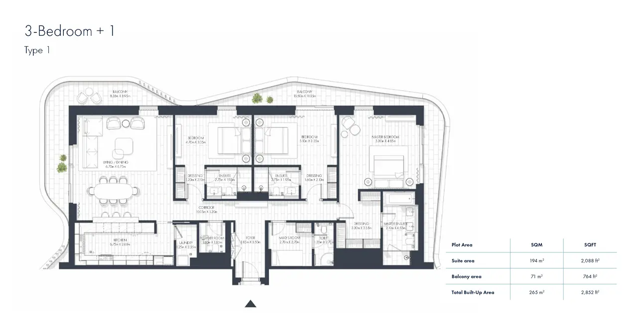 Type 1 + MaiD floor plan