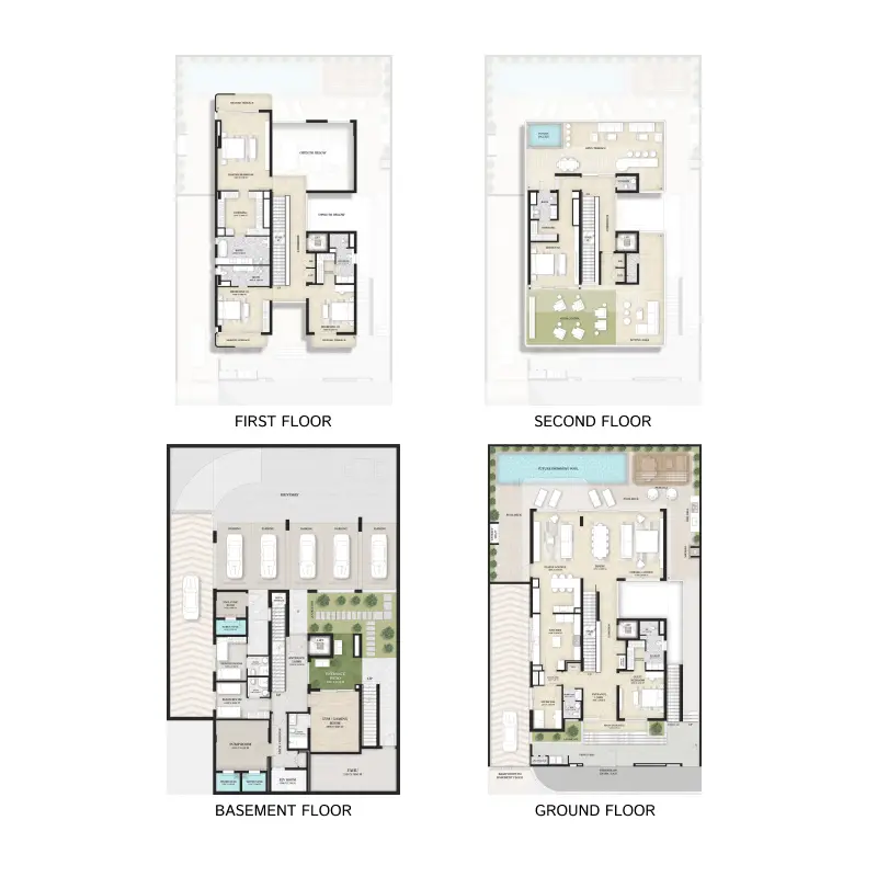 5 bedroom+pool Villa floor plan