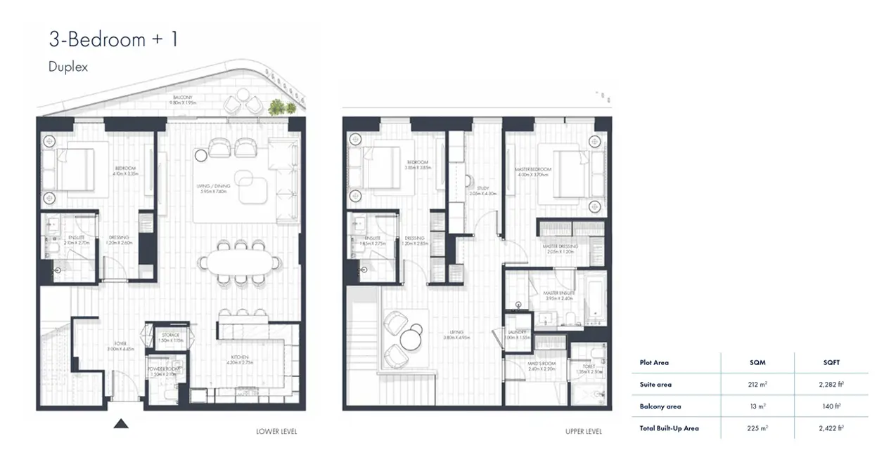 Duplex + Maid’s floor plan