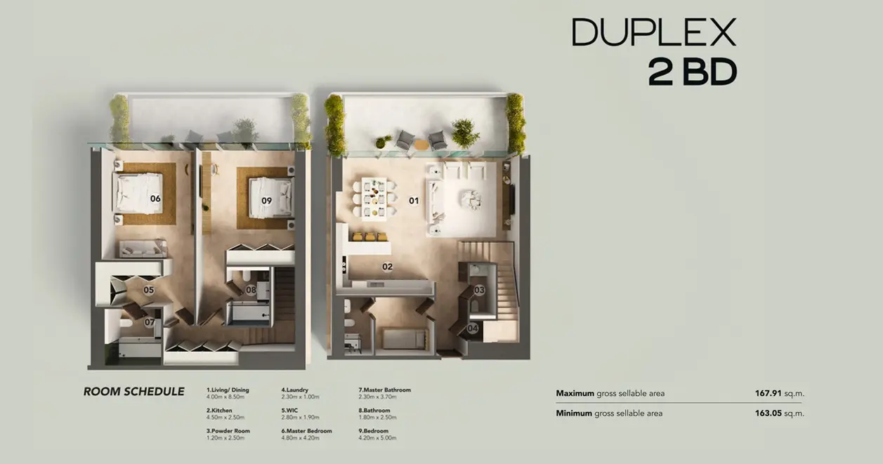 Duplex floor plan