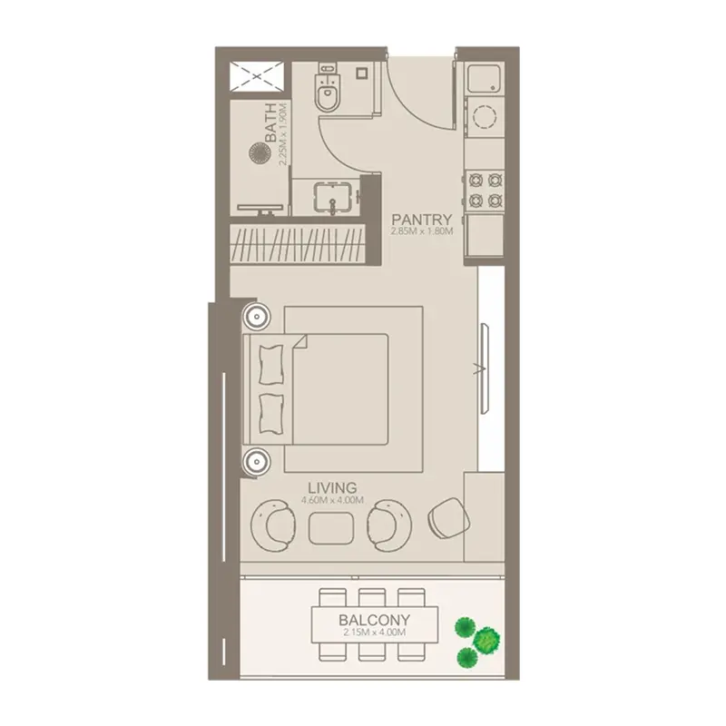 Studio Apartments floor plan