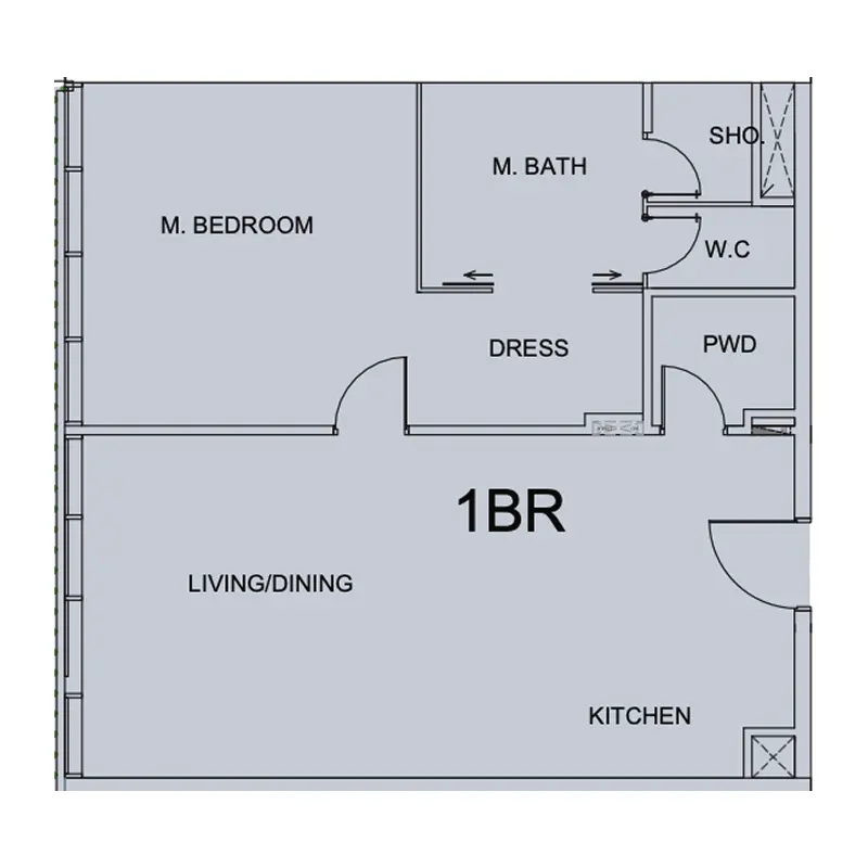 1 bedroom Apartments floor plan