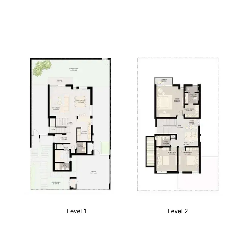 3 Bedrooms villa - The Wilds floor plan