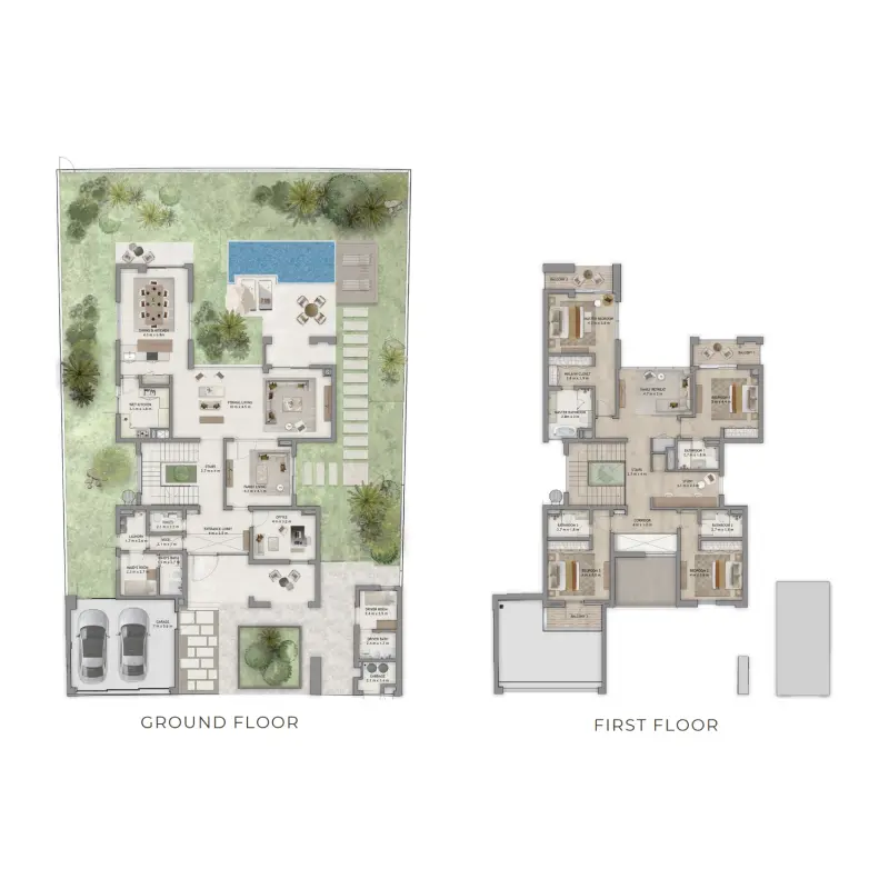 4 bedroom + pool floor plan