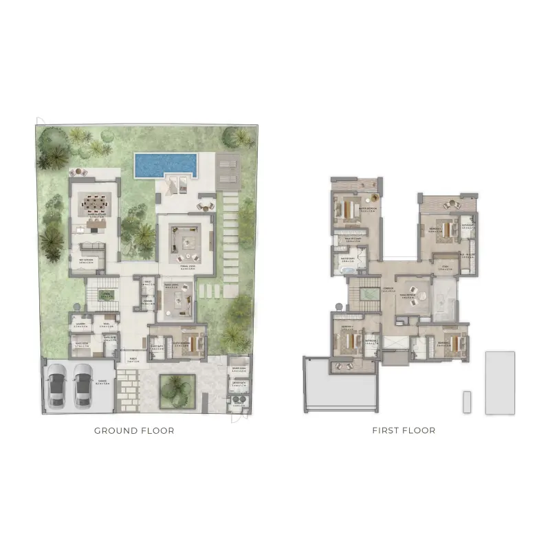 5 bedroom+pool floor plan