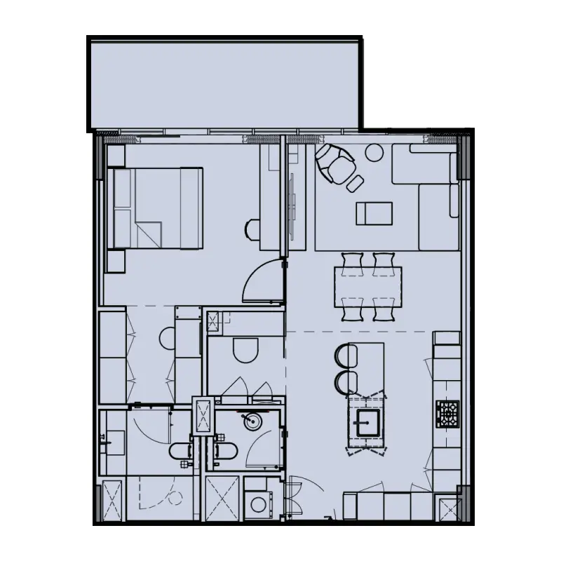 1 bedroom Apartments floor plan