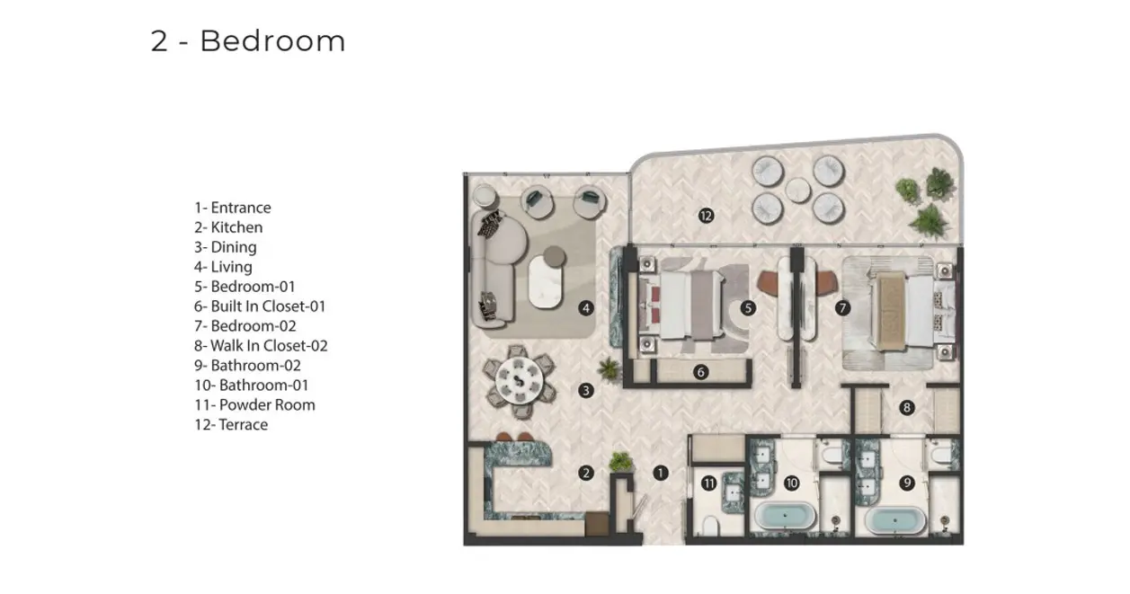 2 Bedroom floor plan