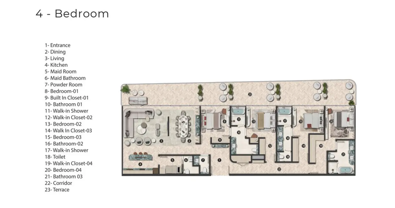 4 Bedroom floor plan