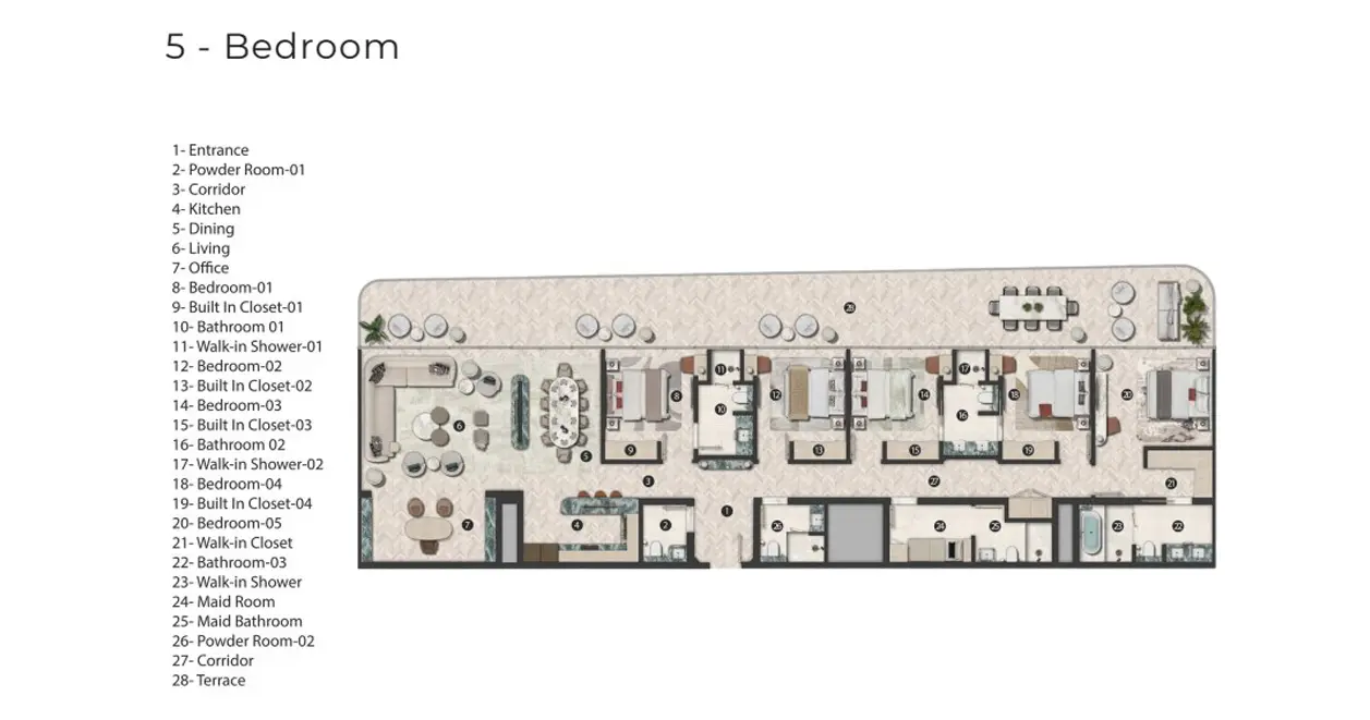 5 Bedroom floor plan