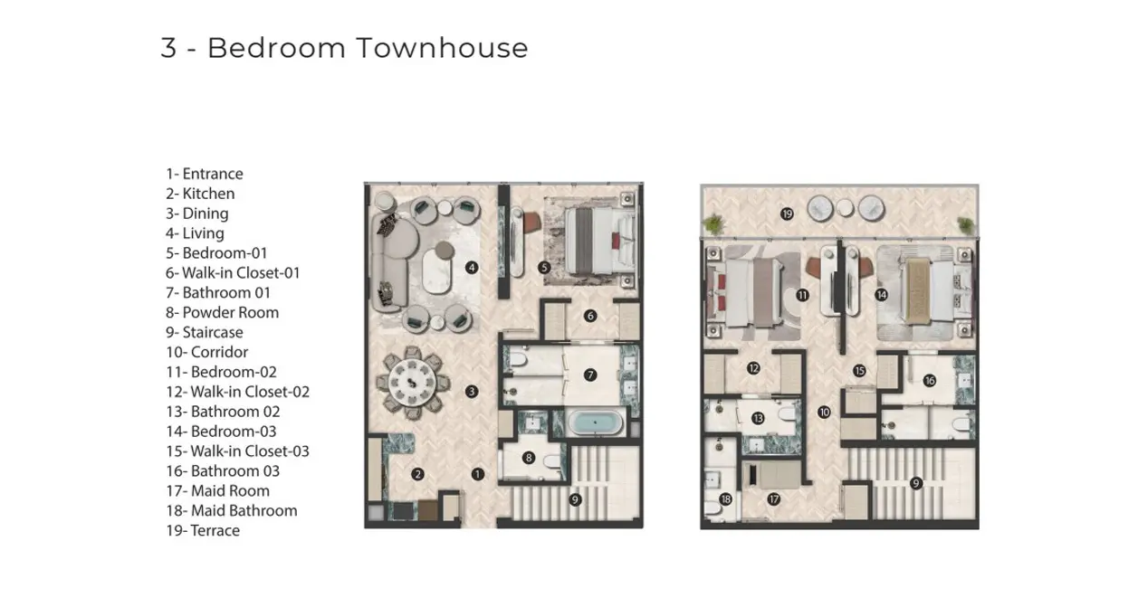 3 Bedroom floor plan