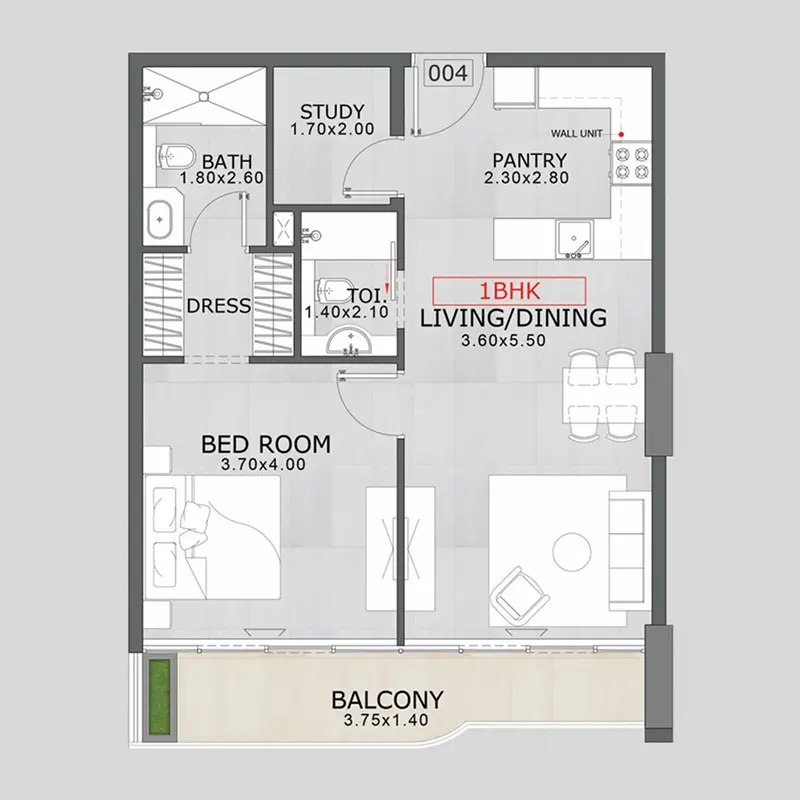 1 bedroom Apartments floor plan