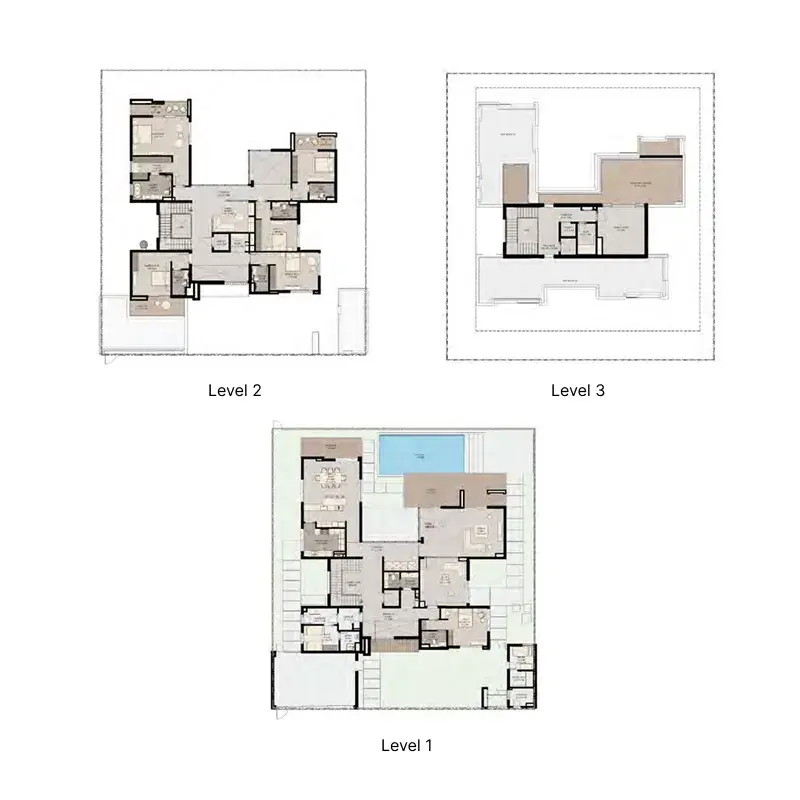 6 Bedrooms villa - Athlon by Aldar floor plan