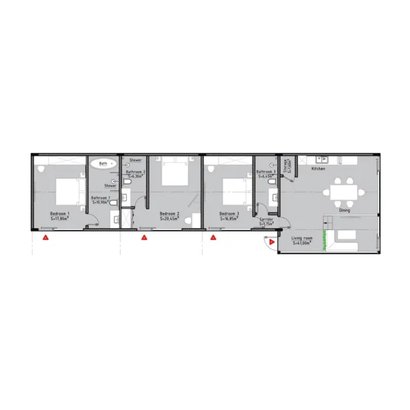 3 bedroom floor plan