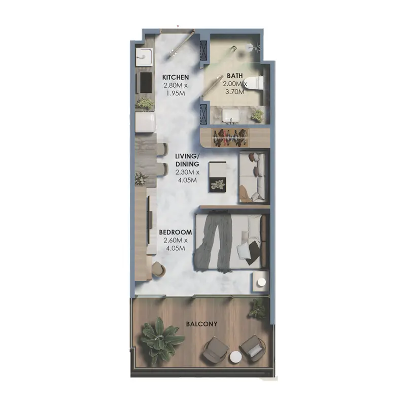 Studio Apartments floor plan