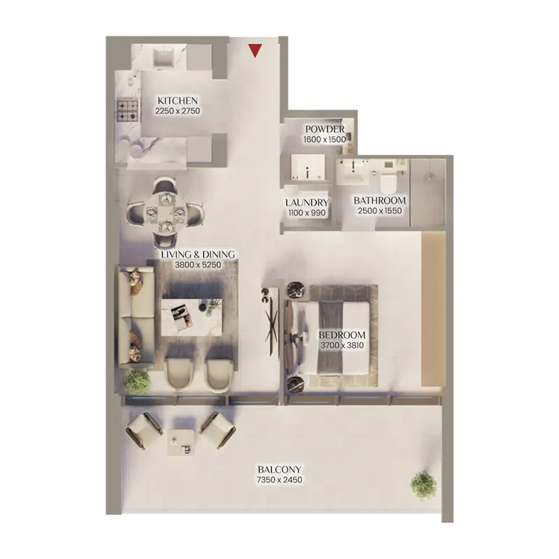 1 bedroom Apartments floor plan
