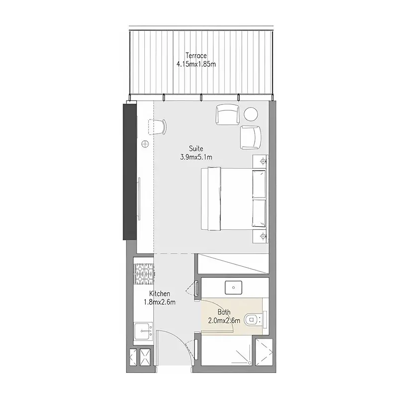 Studio Apartments floor plan