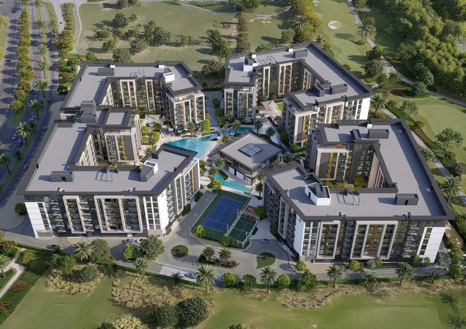 Belgravia Gardens in Dubai Land Residence by Ellington