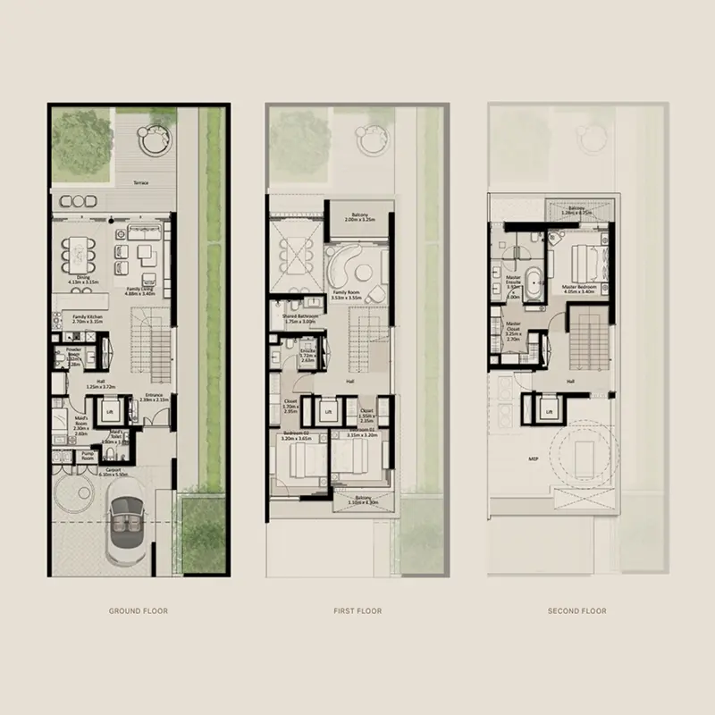 3 bedroom Townhouse floor plan