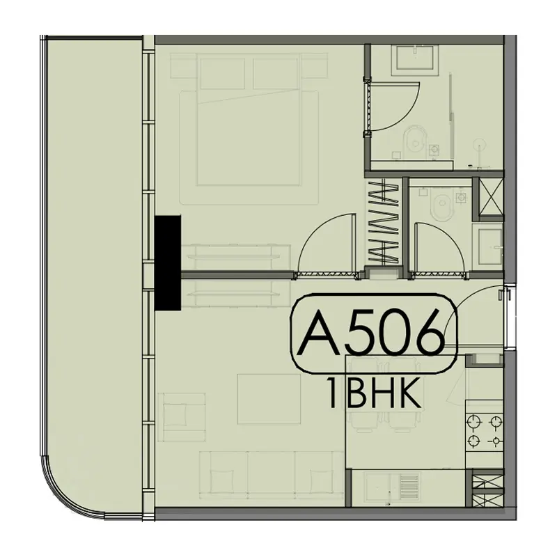 1 bedroom Apartments floor plan