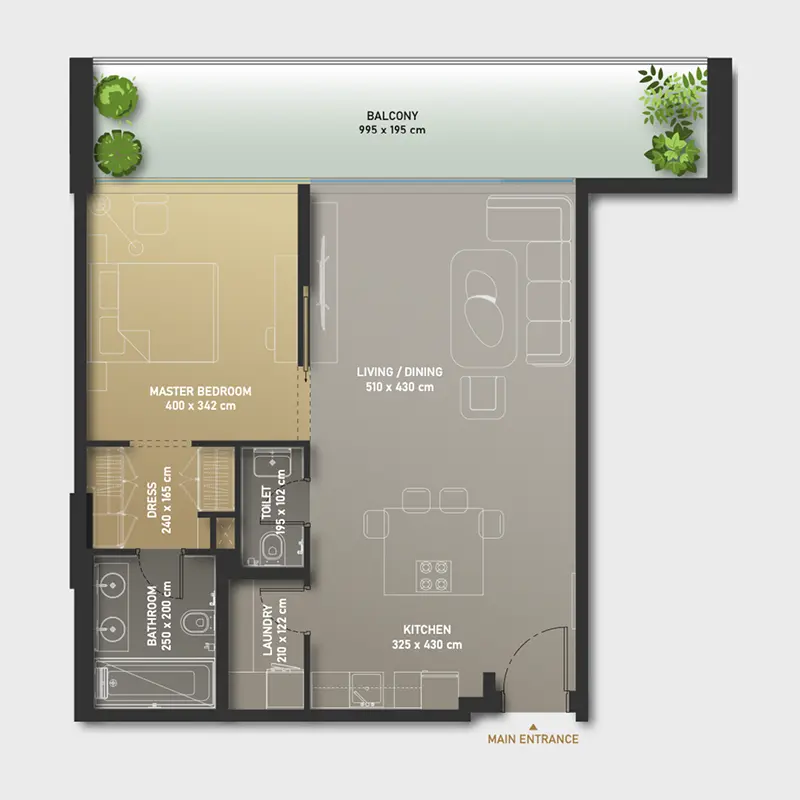 1 bedroom Apartments floor plan