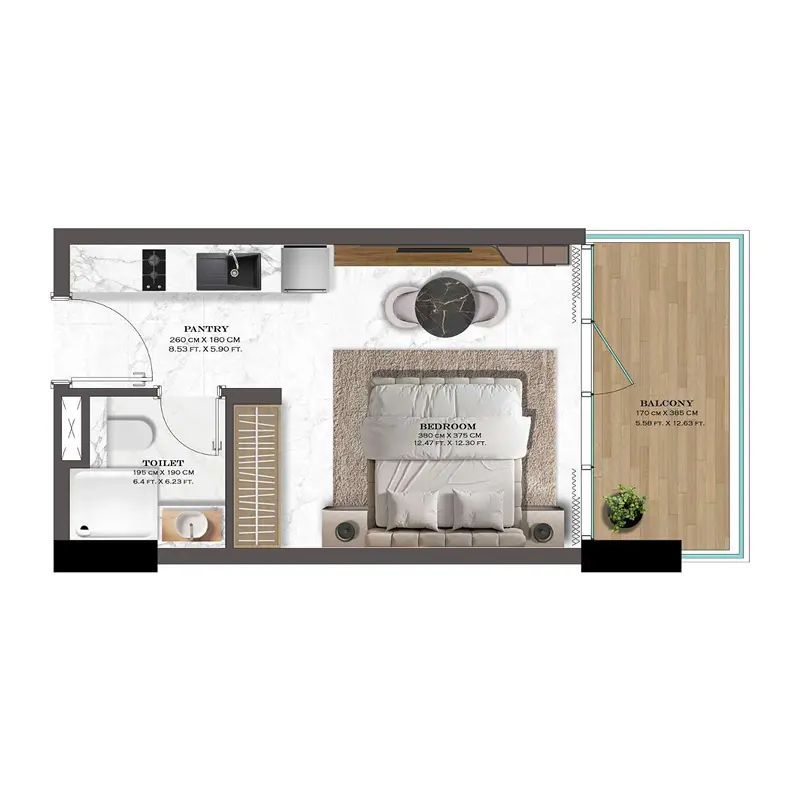 Studio Apartments floor plan