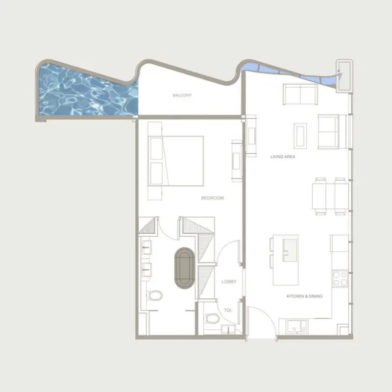 1 bedroom floor plan