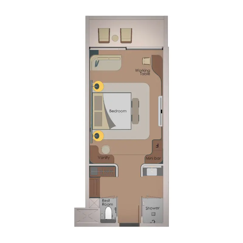 Guest room floor plan