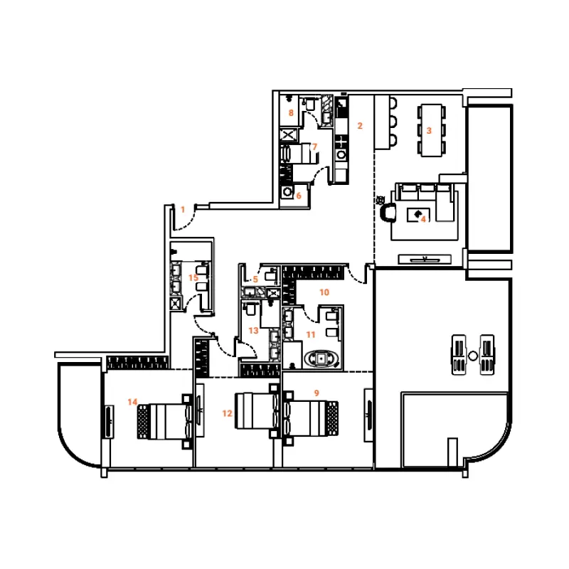 3 bedroom floor plan