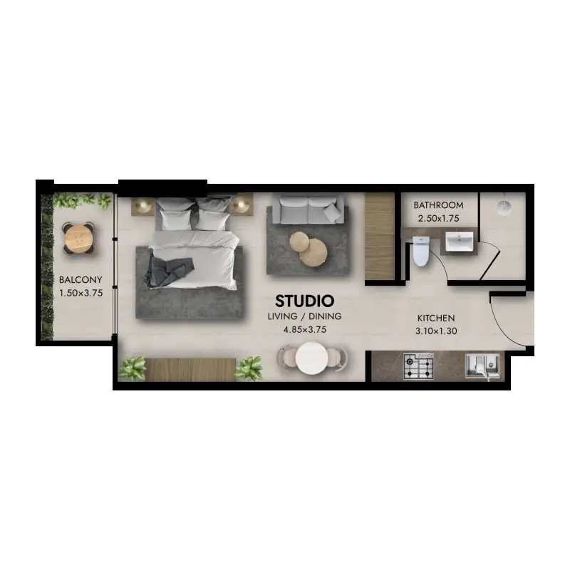 Studio Apartments floor plan