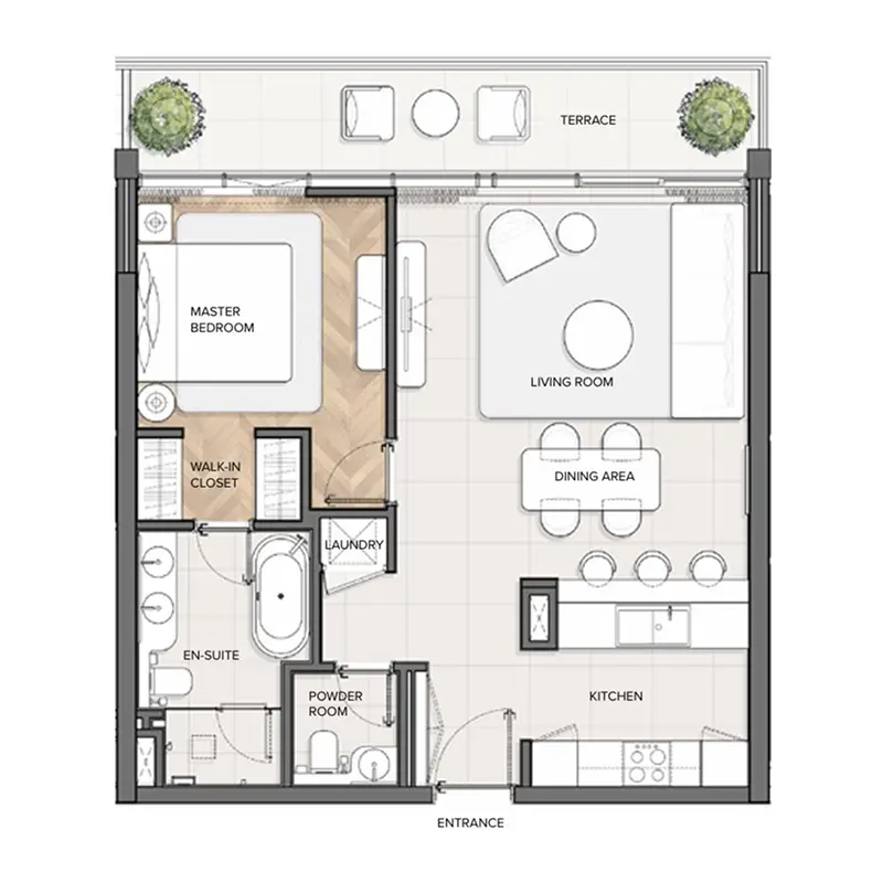 1 bedroom Apartments floor plan
