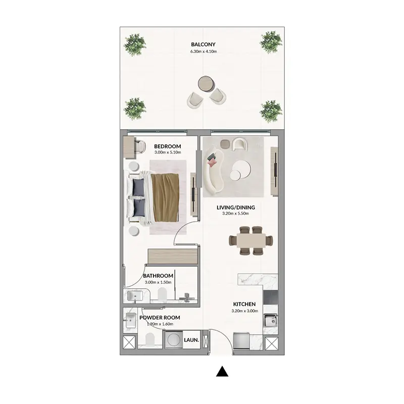 1 bedroom Apartments floor plan