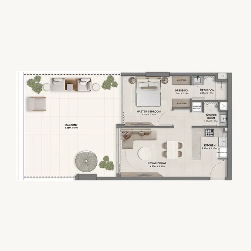 1 bedroom Apartments floor plan