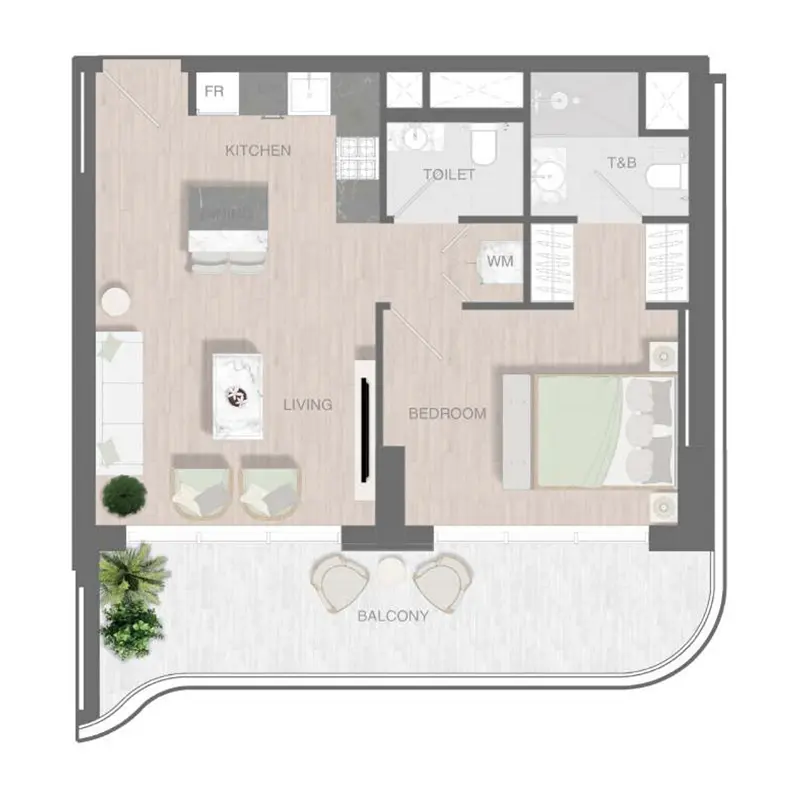 1 bedroom Apartments floor plan