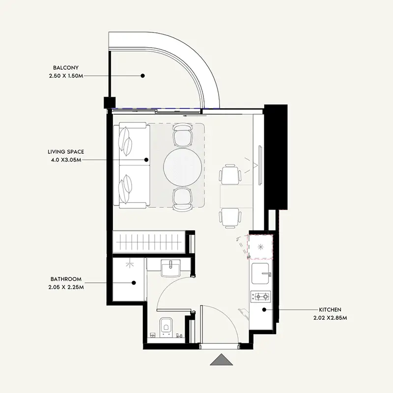 Studio Apartments floor plan